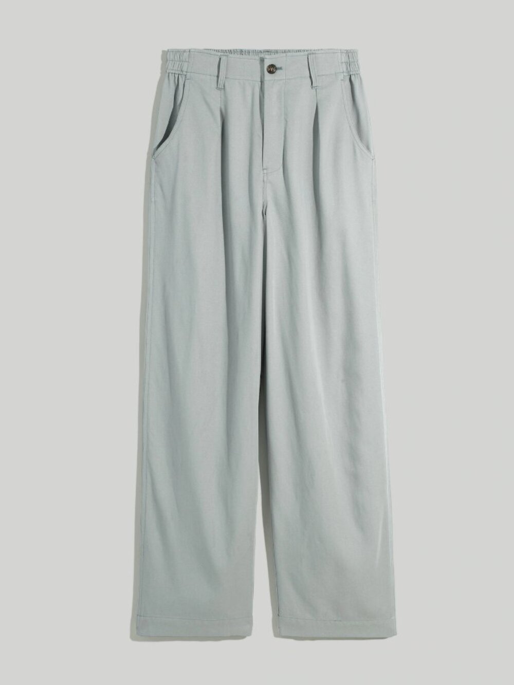 Madewell The Tall Neale Straight-Leg Pant Drapeweave in Overcast Teal Petite 10P